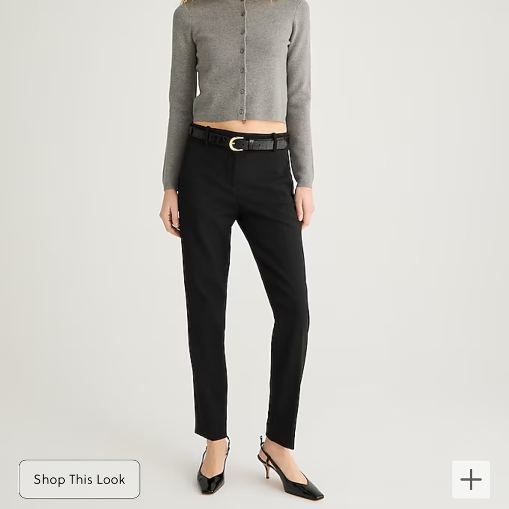 J. Crew Black Cameron Slim Cropped Pant in Four-Way Stretch